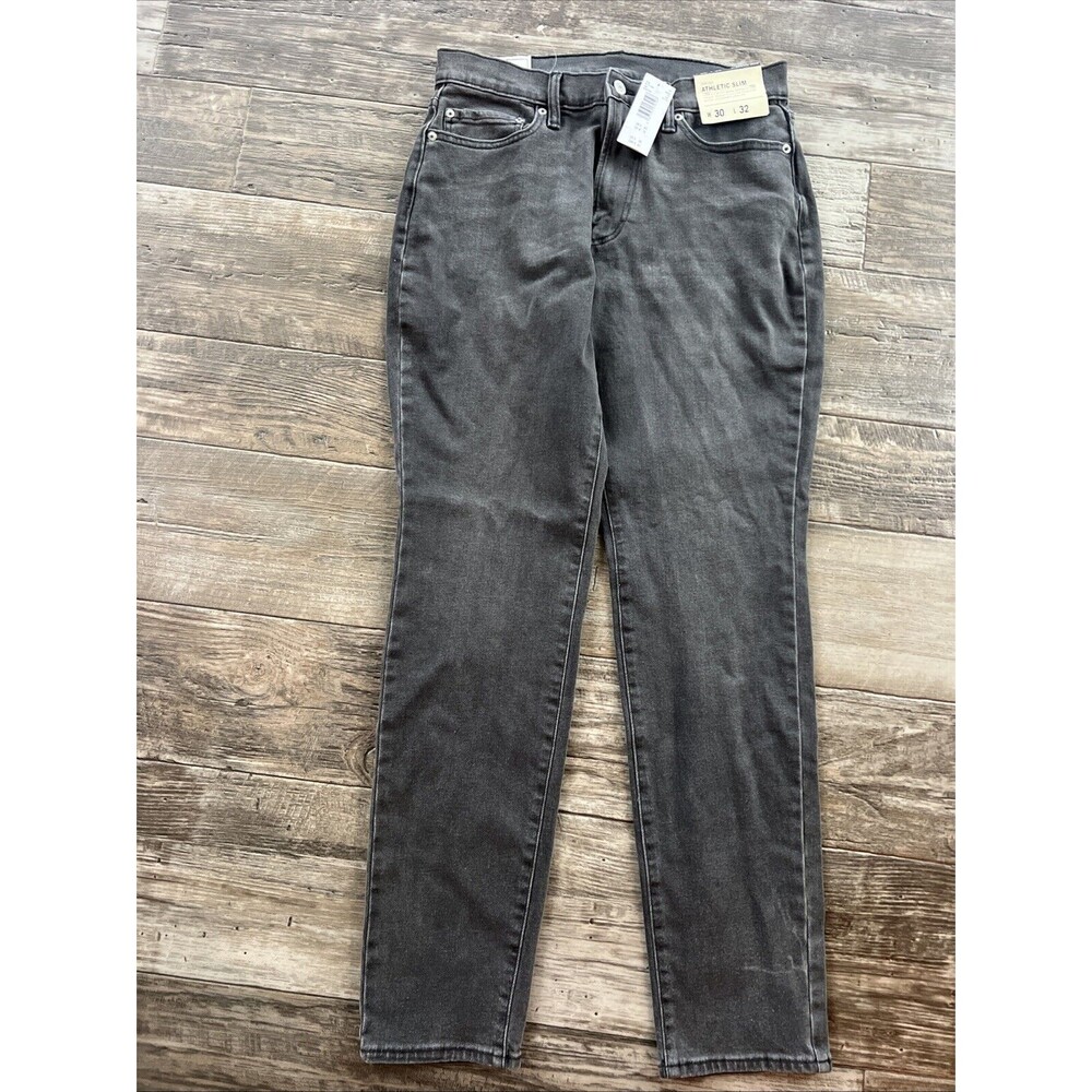 Abercrombie & Fitch‎ Mens Size 30x32 Athletic Slim Gray Stretch Whiskered Denim